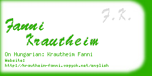 fanni krautheim business card